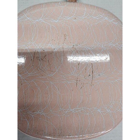 1950's Vintage Serendipity Spaghetti String Pink & Black Abstract Enamel Skillet - Picture 15 of 16